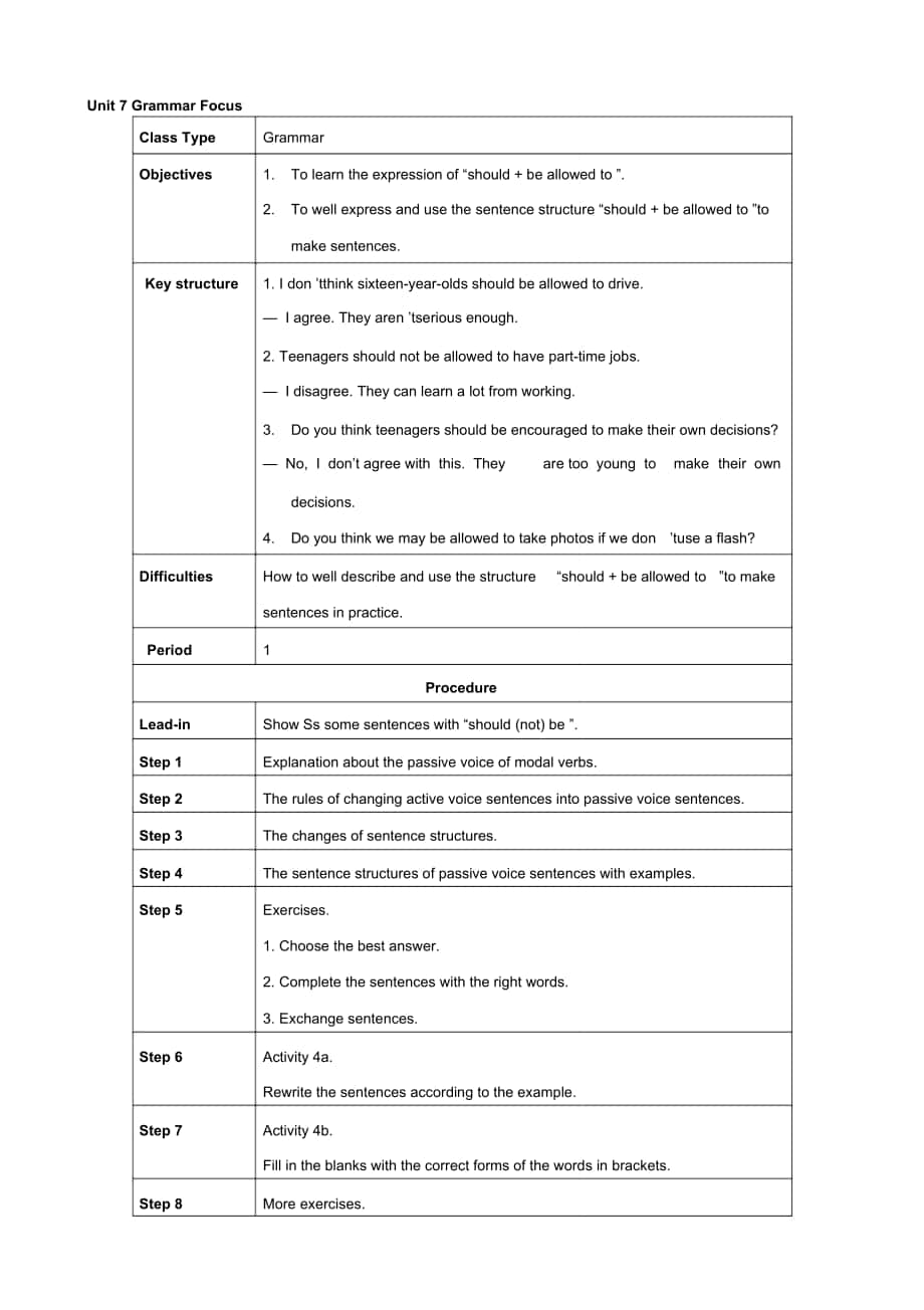 【人教版】九年级英语Unit7grammarfocus教案设计_第1页