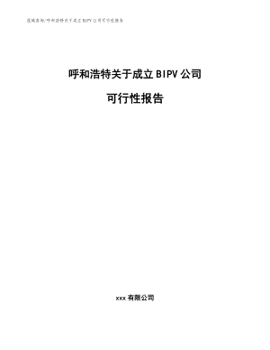 呼和浩特关于成立BIPV公司可行性报告（参考模板）