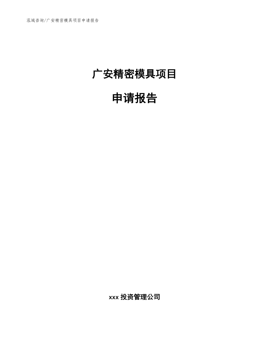 广安精密模具项目申请报告【模板范文】_第1页