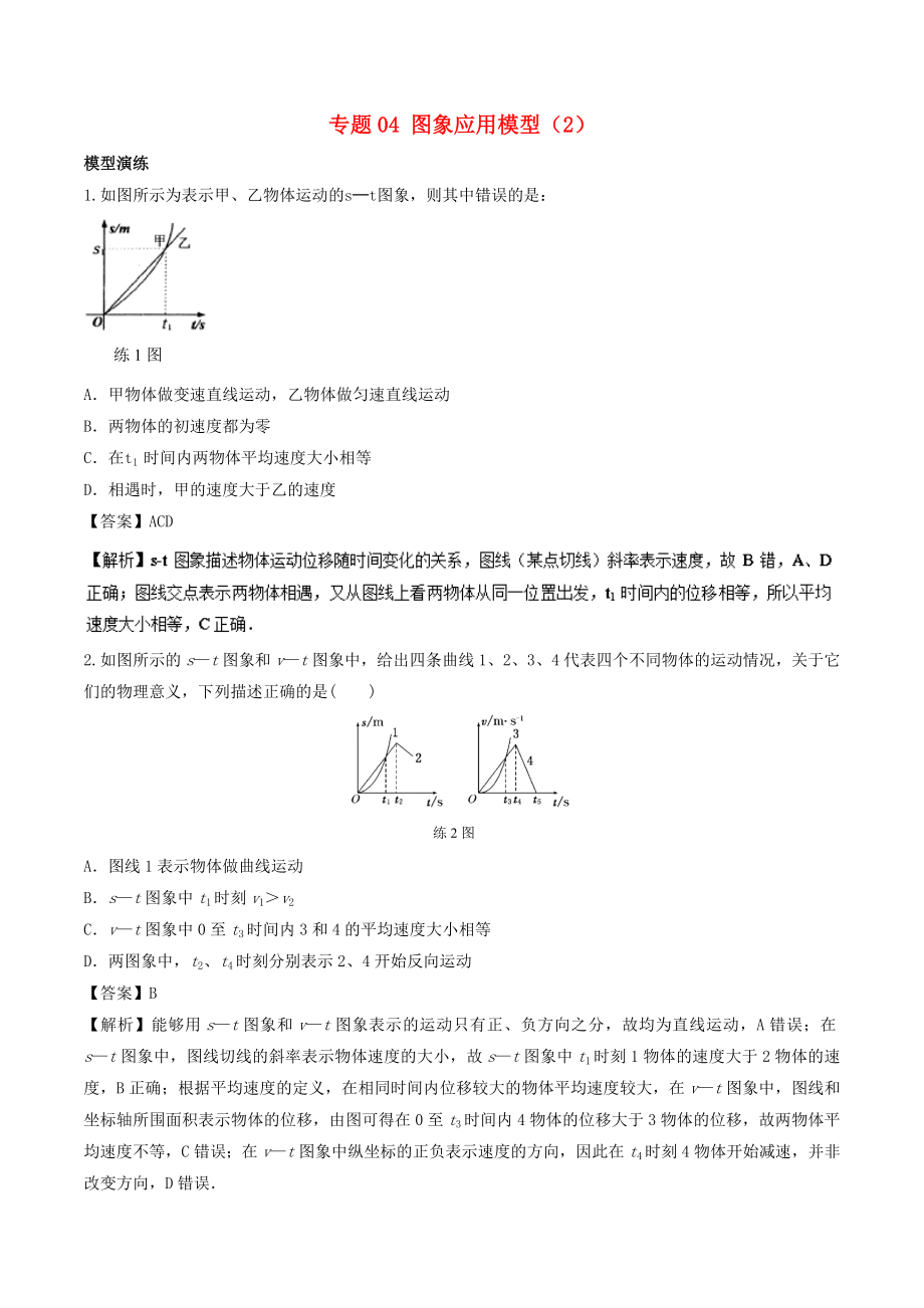 高考物理 模型系列之算法模型 專題04 圖象應(yīng)用模型2學(xué)案_第1頁