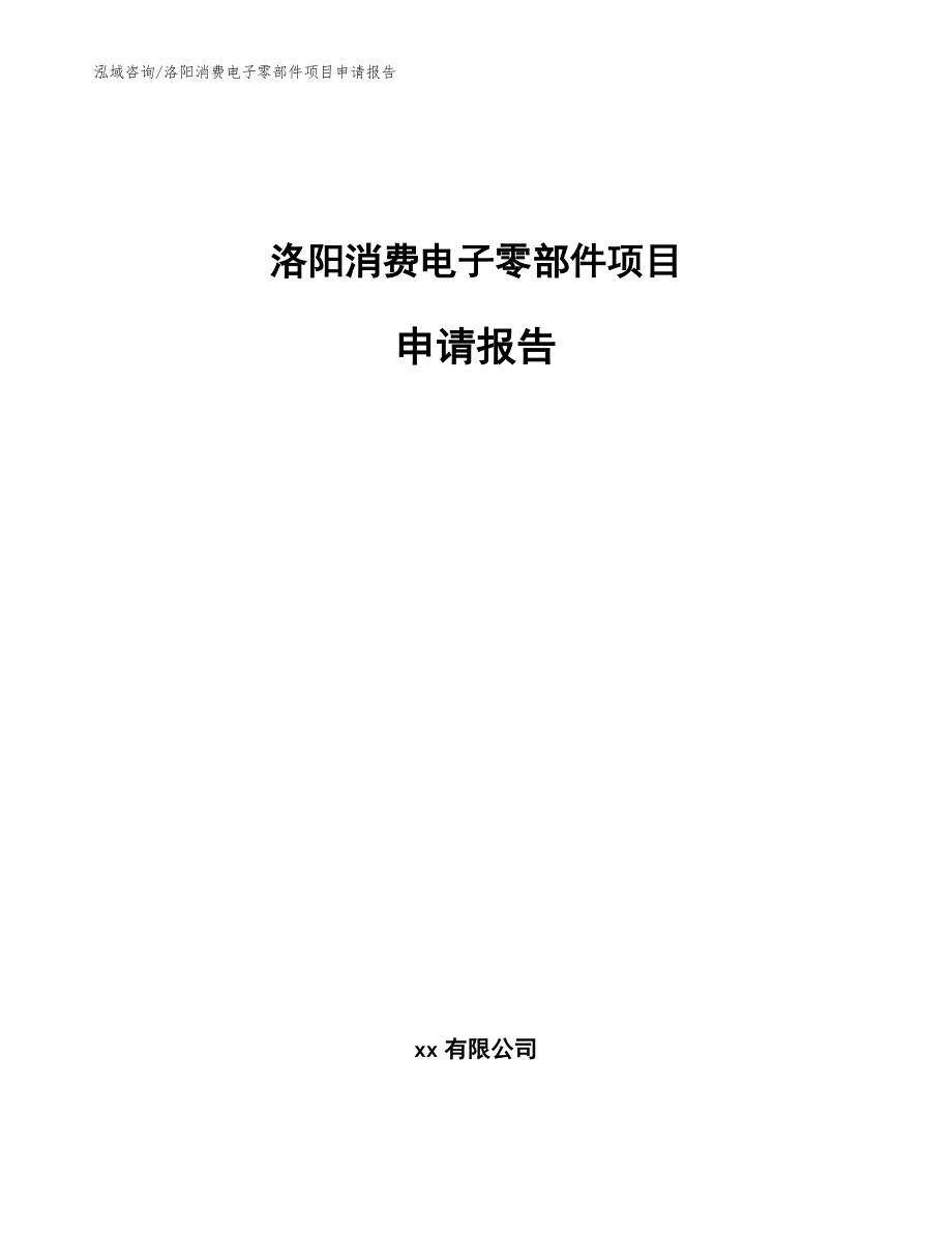 洛阳消费电子零部件项目申请报告（范文）_第1页