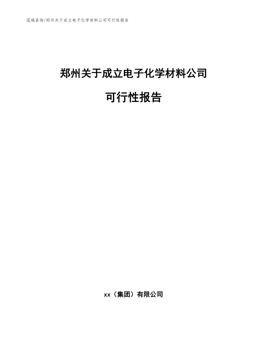 郑州关于成立电子化学材料公司可行性报告_第1页