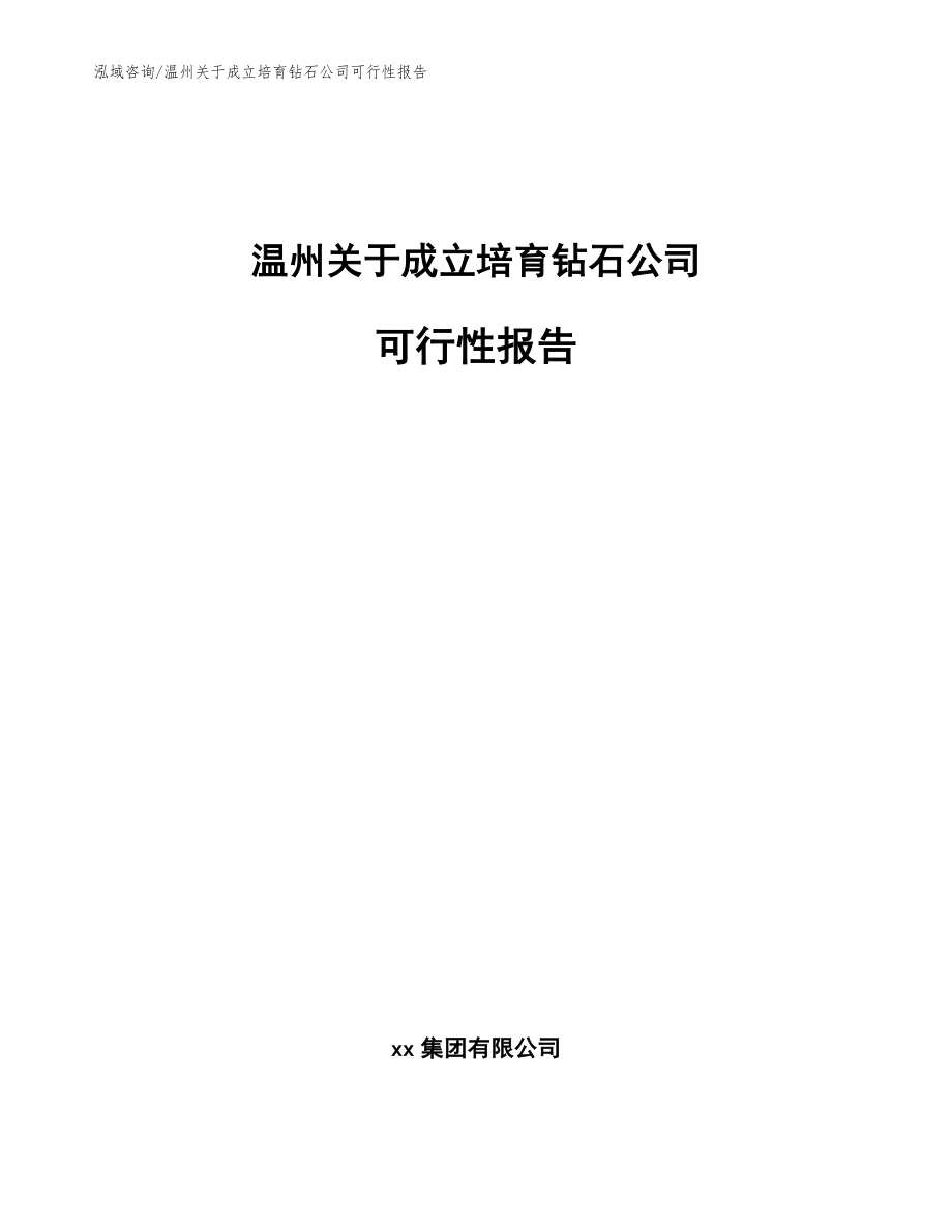 温州关于成立培育钻石公司可行性报告_第1页