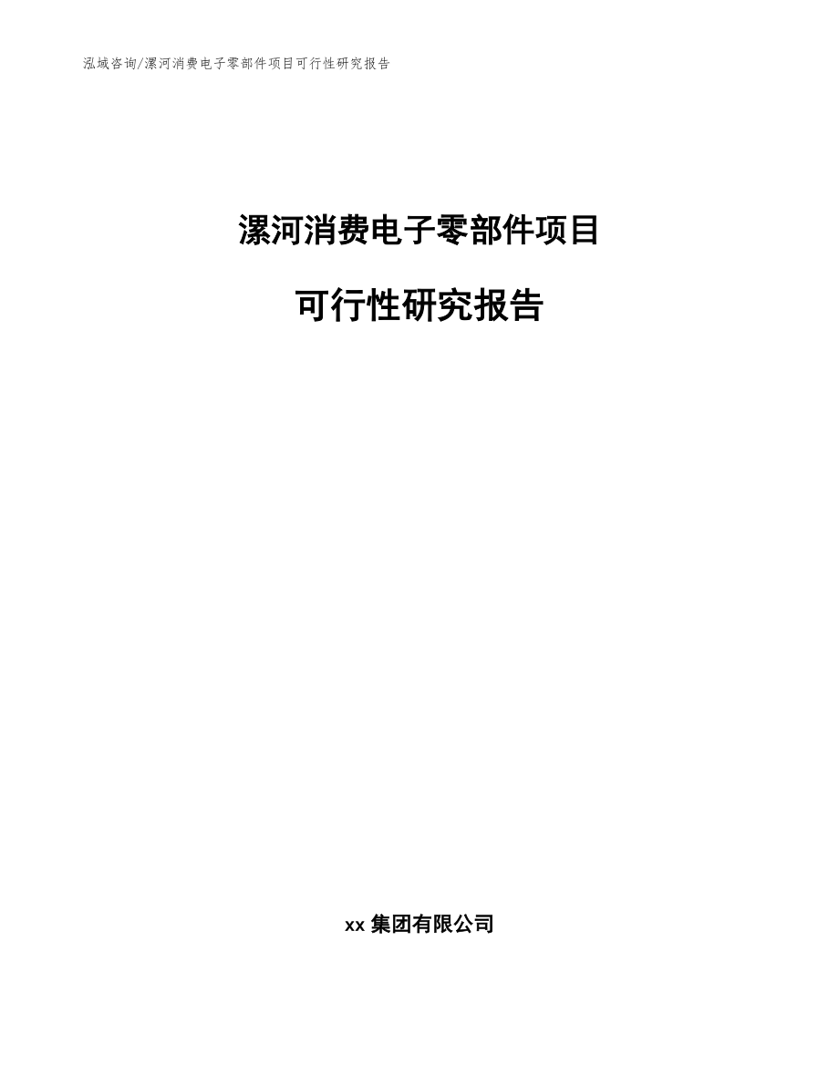 漯河消费电子零部件项目可行性研究报告_范文模板_第1页