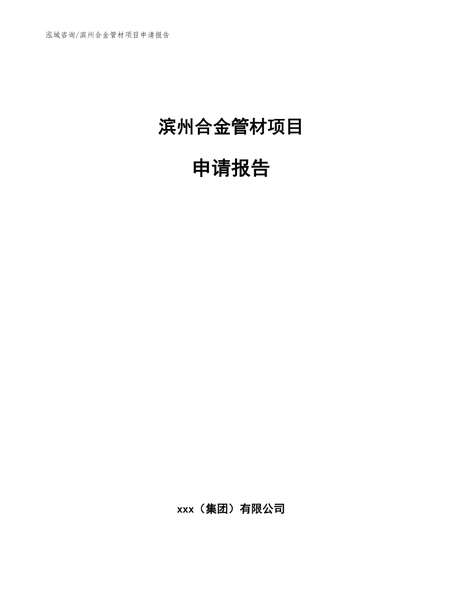 滨州合金管材项目申请报告范文_第1页