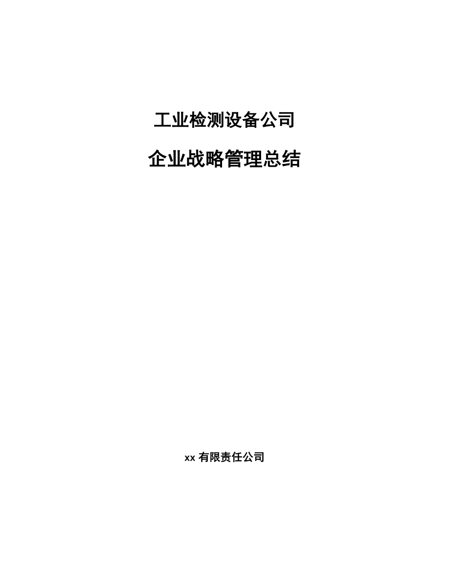 工业检测设备公司企业战略管理总结_第1页