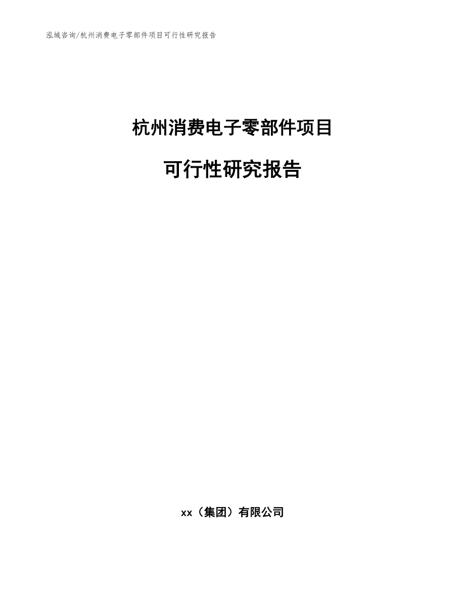 杭州消费电子零部件项目可行性研究报告模板范本_第1页