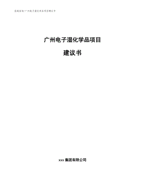 广州电子湿化学品项目建议书【模板范本】