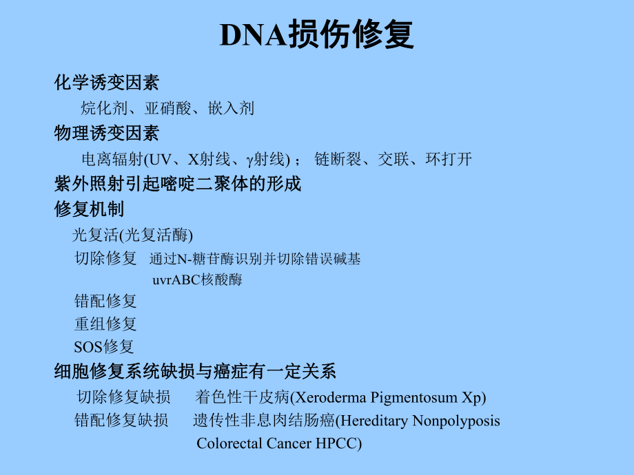 浙江大学生物化学与分子生物学笔记dna损伤修复_第1页