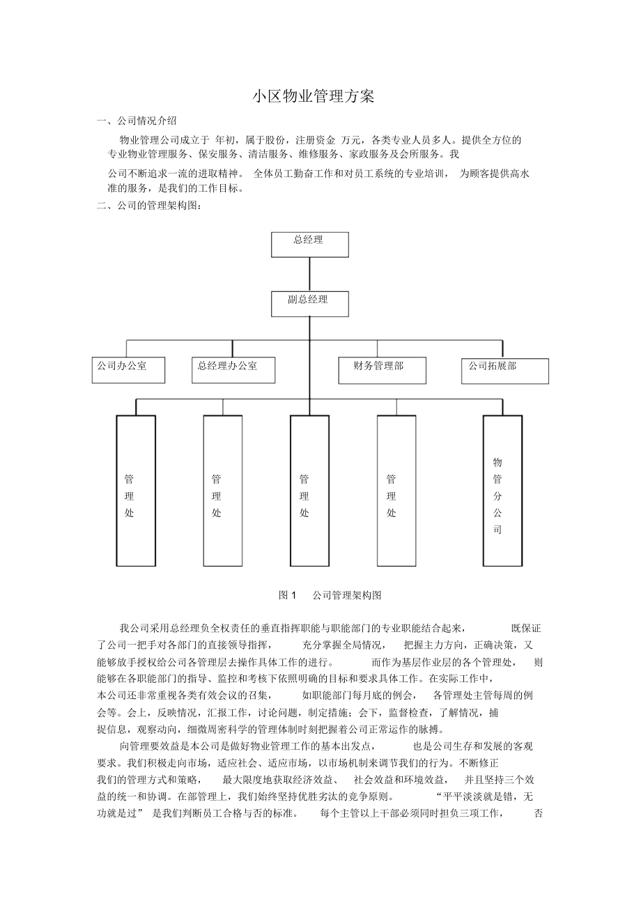 小区物业管理方案说明_第1页