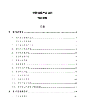 便携储能产品公司市场营销