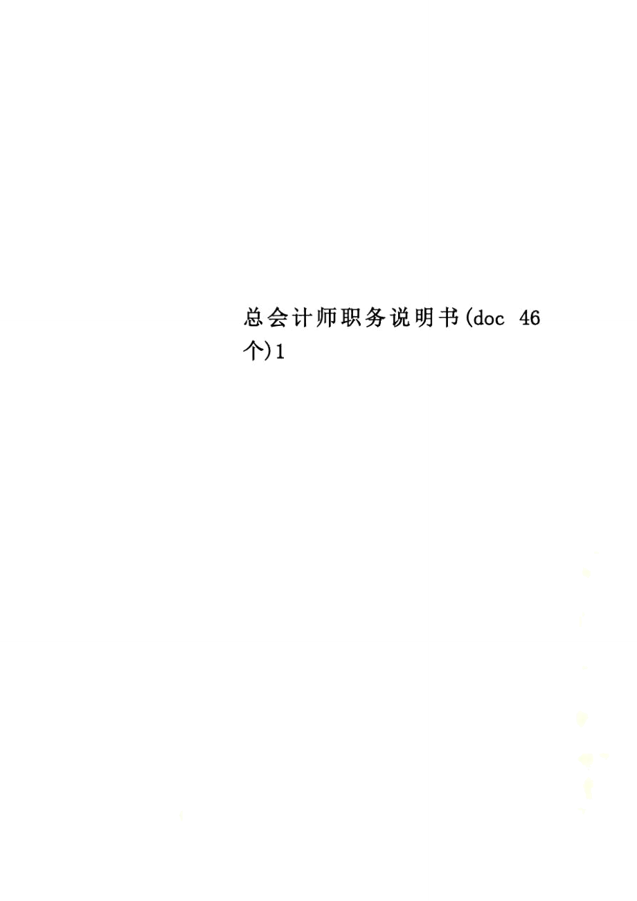 总会计师职务说明书(doc46个)1_第1页