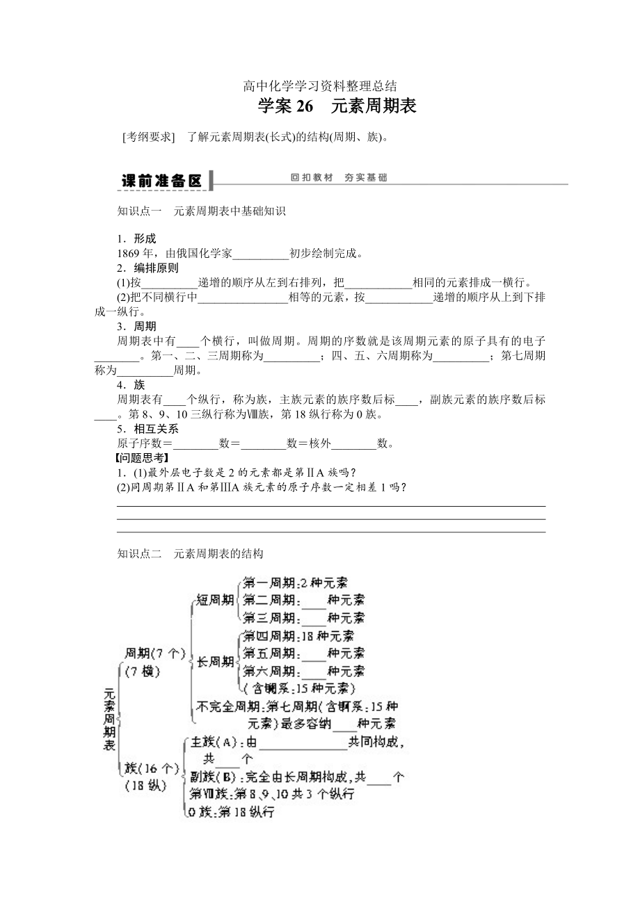 第五章 學案26 元素周期表_第1頁