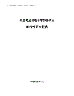 秦皇岛通讯电子零部件项目可行性研究报告范文模板