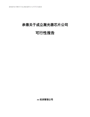 承德关于成立激光器芯片公司可行性报告