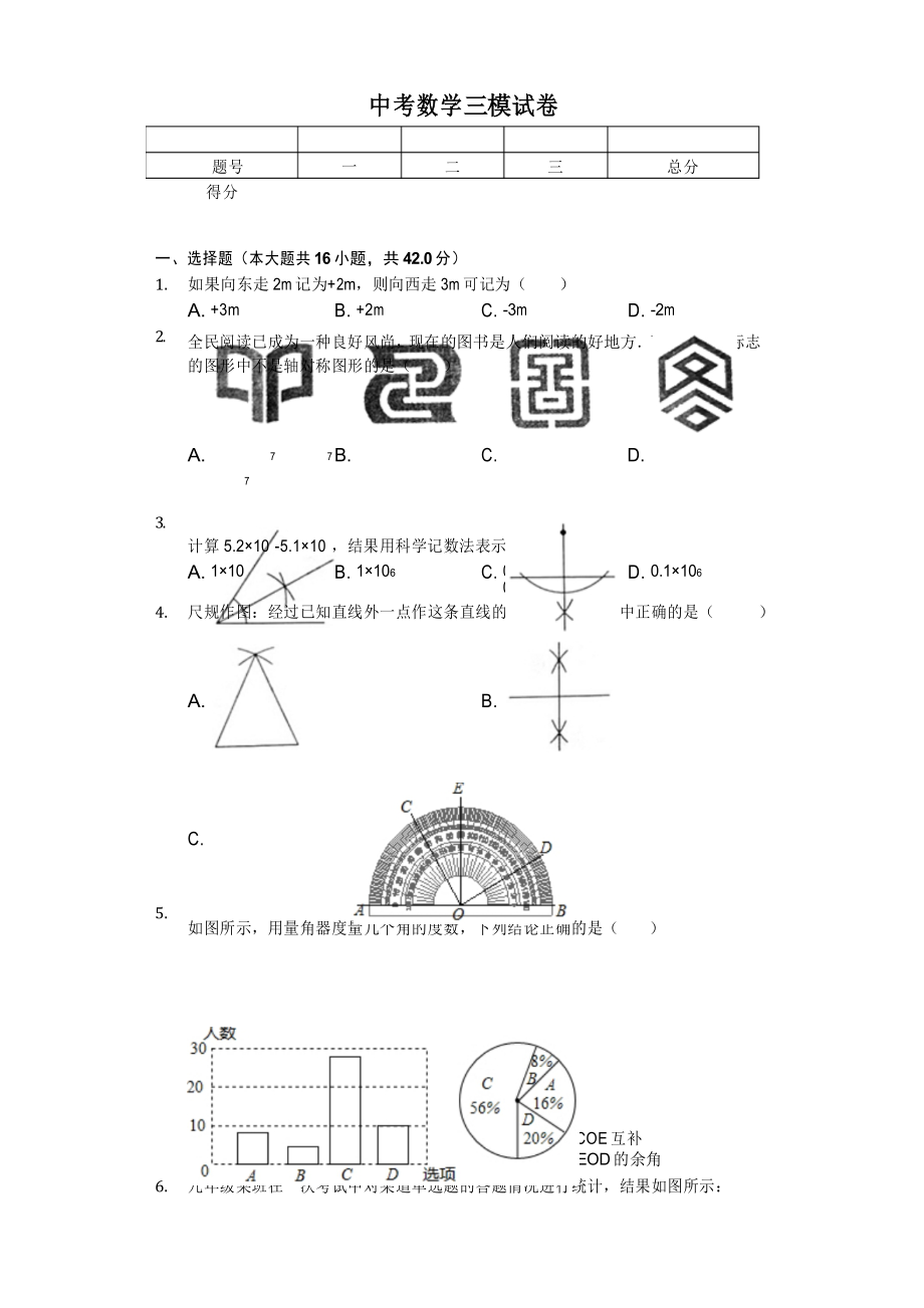 2020年河北省唐山市路南区中考数学三模试卷_第1页