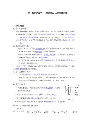 高三總復(fù)習(xí)——原子的核式結(jié)構(gòu) 玻爾理論 天然放射現(xiàn)象教案24