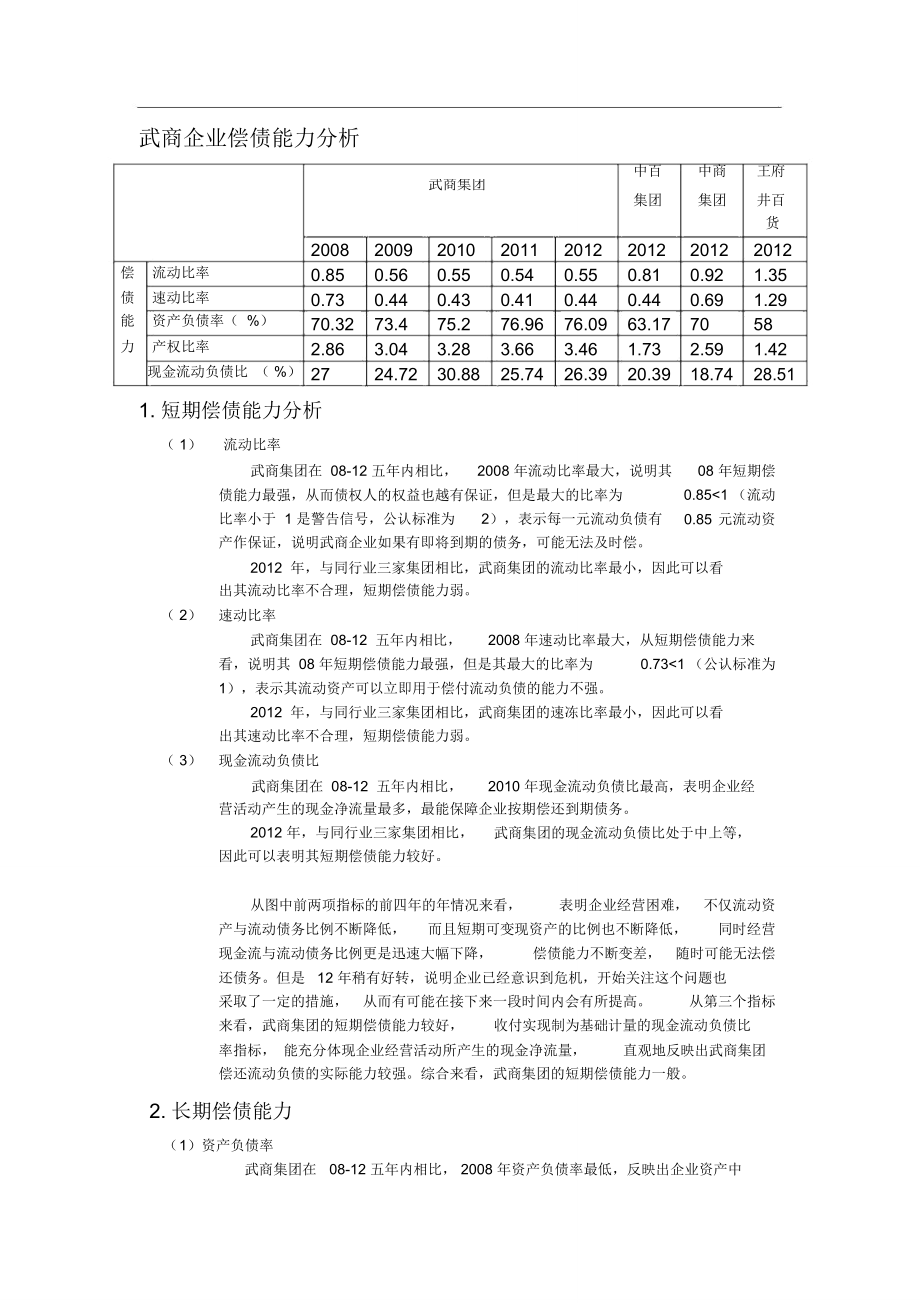 贵州茅台财务分析之偿债能力分析_第1页
