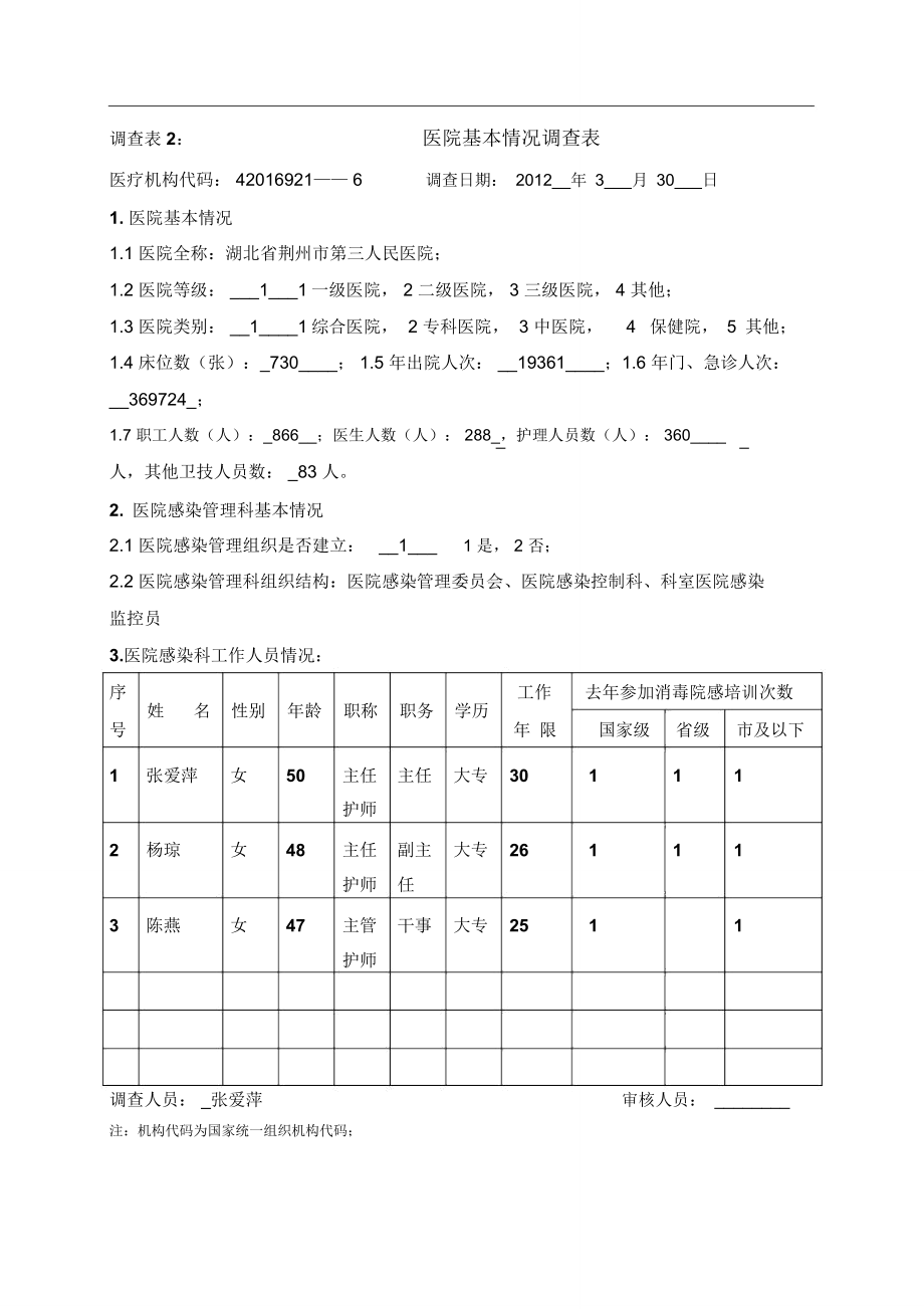 调查表2-3医疗机构调查表_第1页