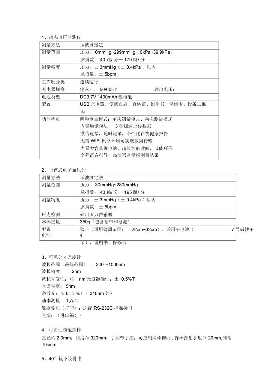 动态血压监测仪测量方法示波测定法测量范围压力mmHg_第1页