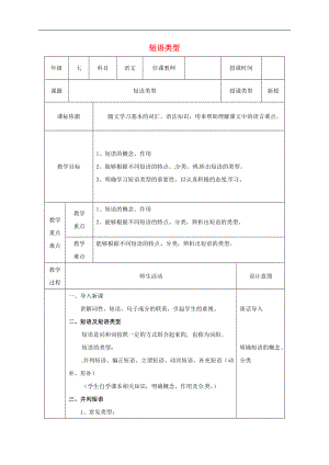 陕西省石泉县七年级语文下册短语类型教案新人教版