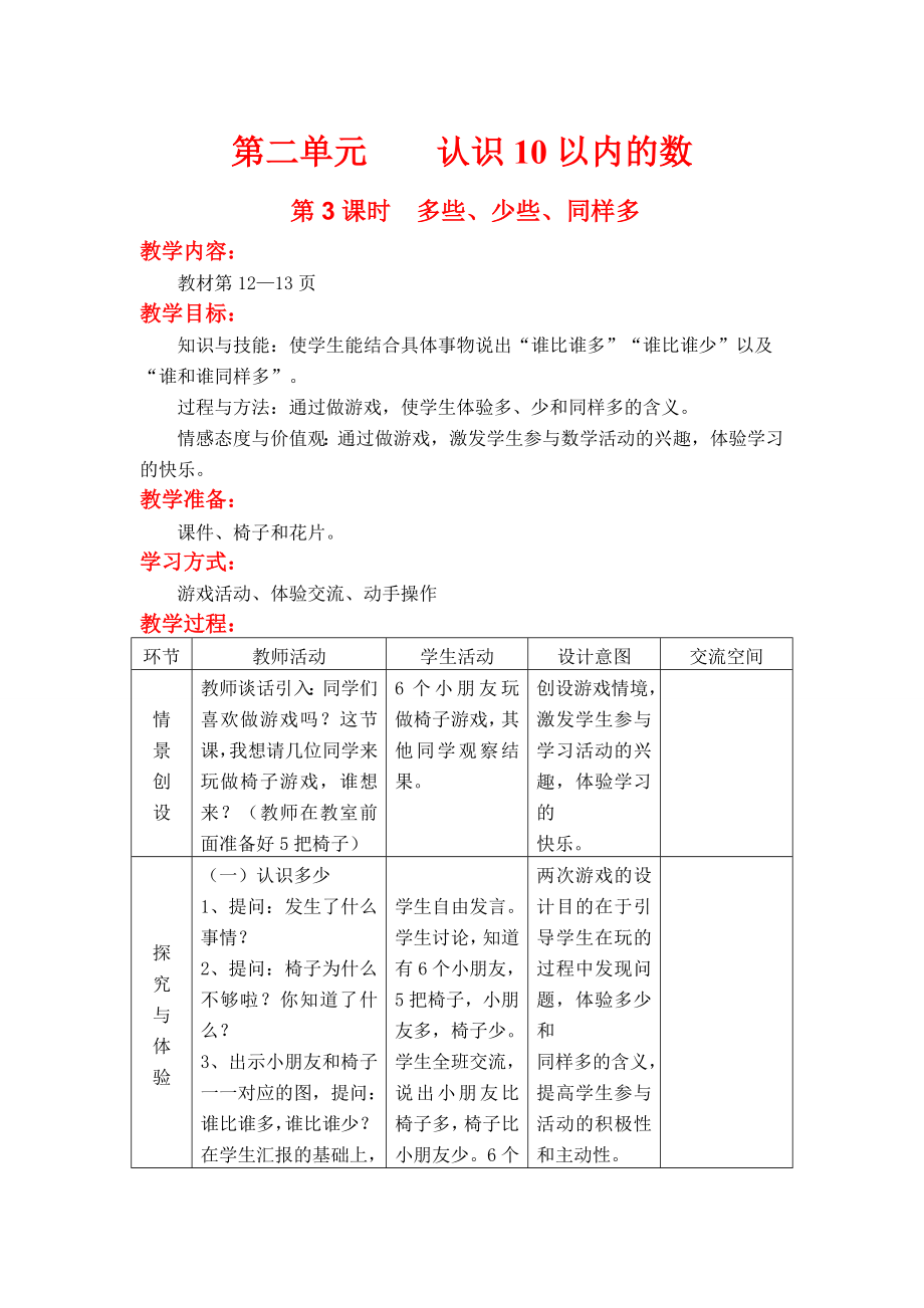 第3課時(shí)多些、少些、同樣多_第1頁