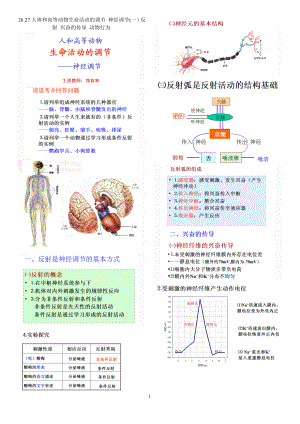 26 27 人體和高等動(dòng)物生命活動(dòng)的調(diào)節(jié) 神經(jīng)調(diào)節(jié)(一)反射 興奮的傳導(dǎo) 動(dòng)物行為