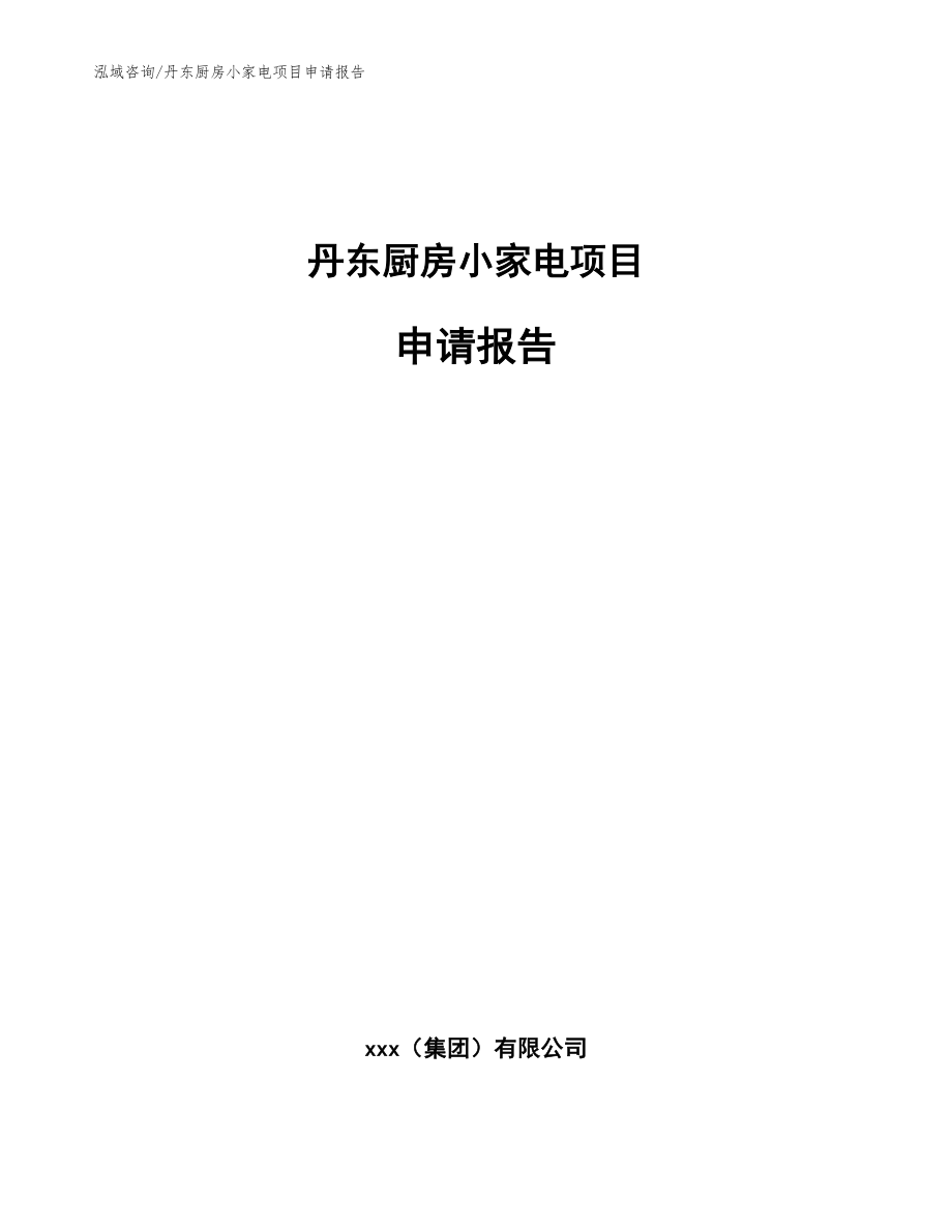 丹东厨房小家电项目申请报告【模板】_第1页