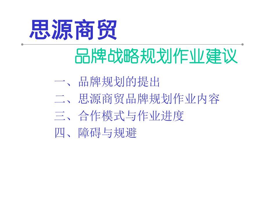 思源商贸品牌战略规划作业建议_第1页