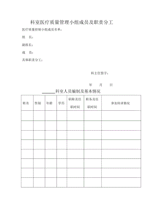 科室医疗质量管理手册