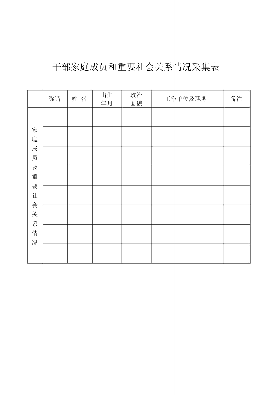 家庭成员填写格式图片