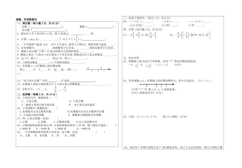 1.9有理数测试题_第1页