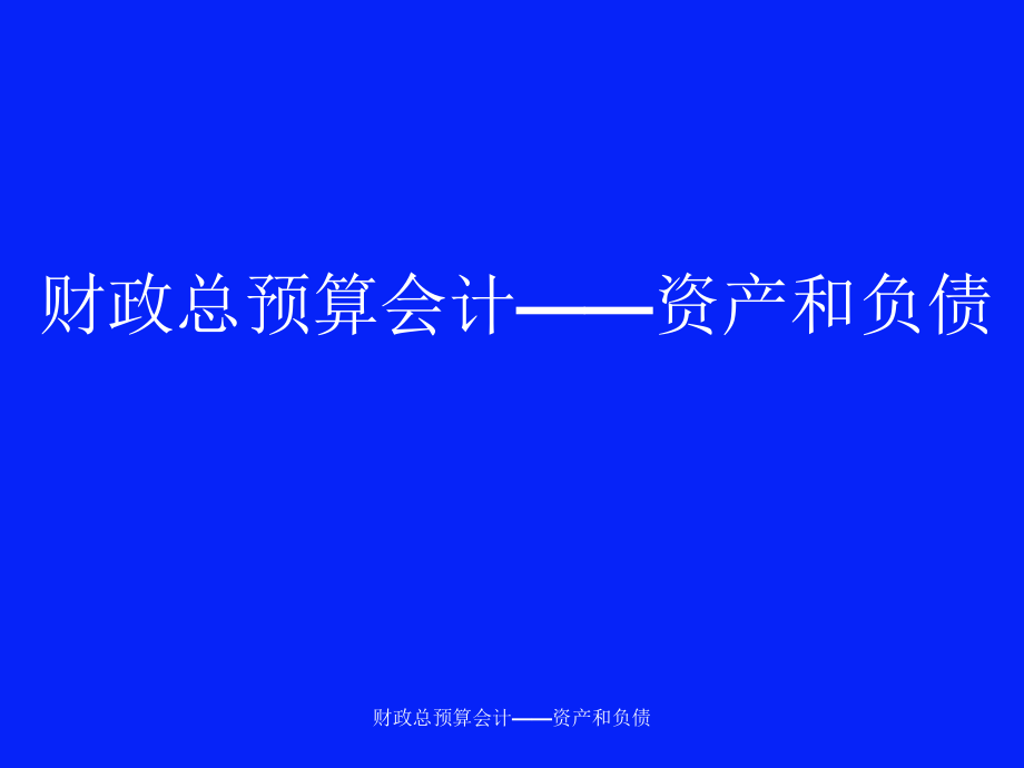 財(cái)政總預(yù)算會(huì)計(jì)——資產(chǎn)和負(fù)債課件_第1頁(yè)