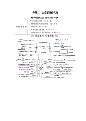 大二輪高考總復習生物文檔：第01部分 專題02 生命系統(tǒng)的代謝 整合考點04 “周而復始”的酶和ATP Word版含解析