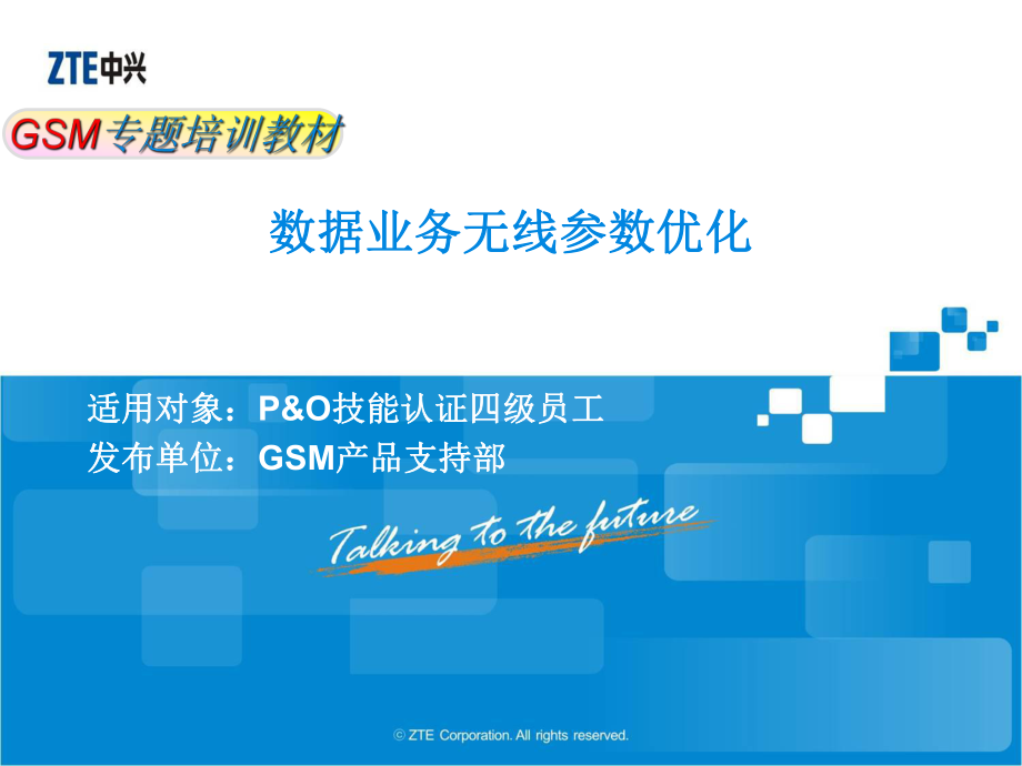 GSM产品专题培训教材数据业务无线参数优化V2.0_第1页