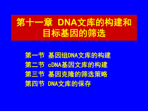 第11章DNA文库的构建和目标基因的筛选