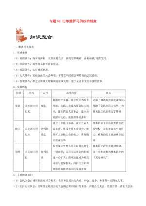 備戰(zhàn)高考歷史 考點一遍過 專題04 古希臘羅馬的政治制度