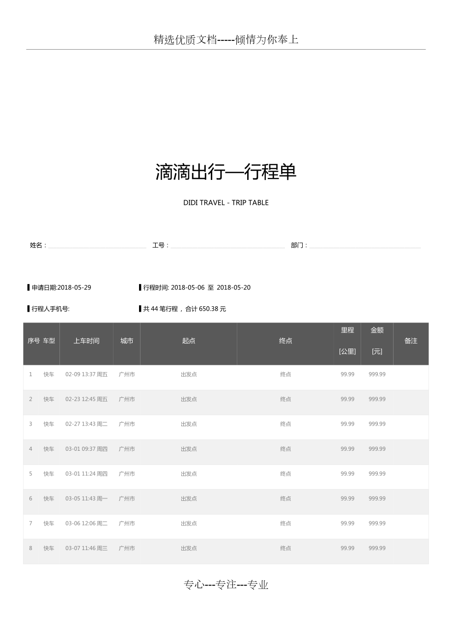 出租车行程单图片图片