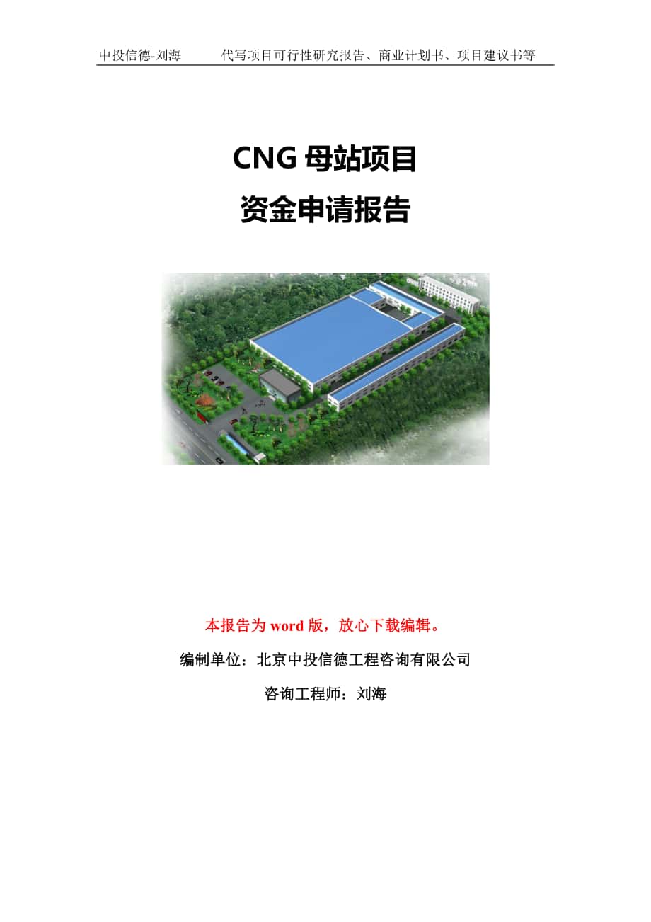 CNG母站项目资金申请报告模板-立项申报_第1页