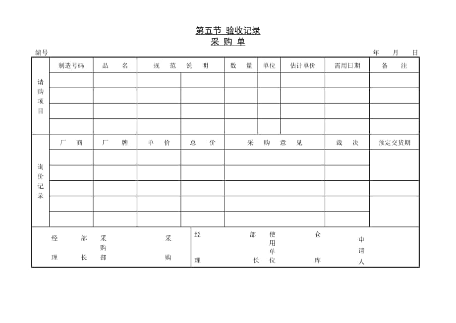 企業(yè)管理表格-第五節(jié) 驗(yàn)收記錄_第1頁(yè)