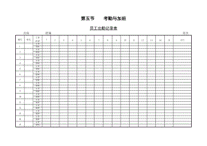 企業(yè)管理表格-第五節(jié) 考勤與加班