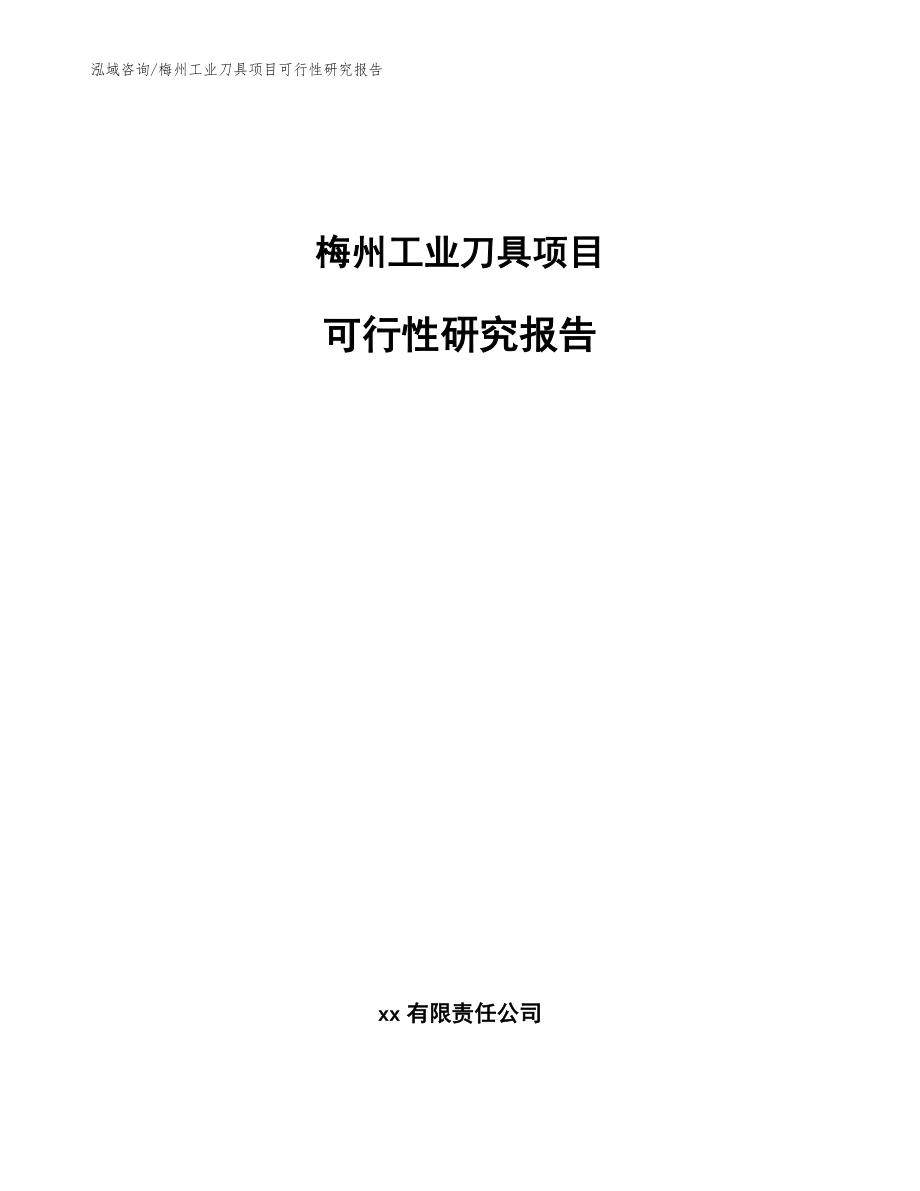 梅州工业刀具项目可行性研究报告_第1页