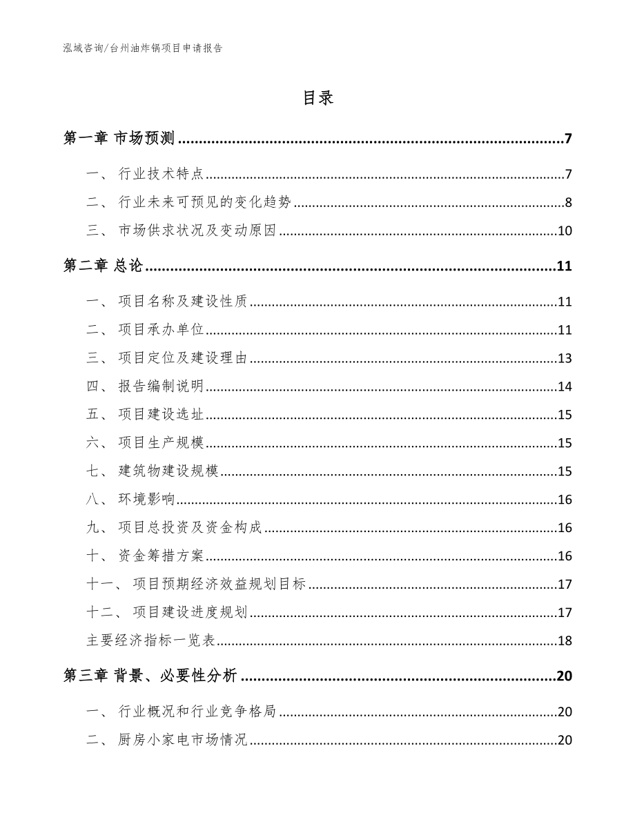 台州油炸锅项目申请报告_模板范本_第1页
