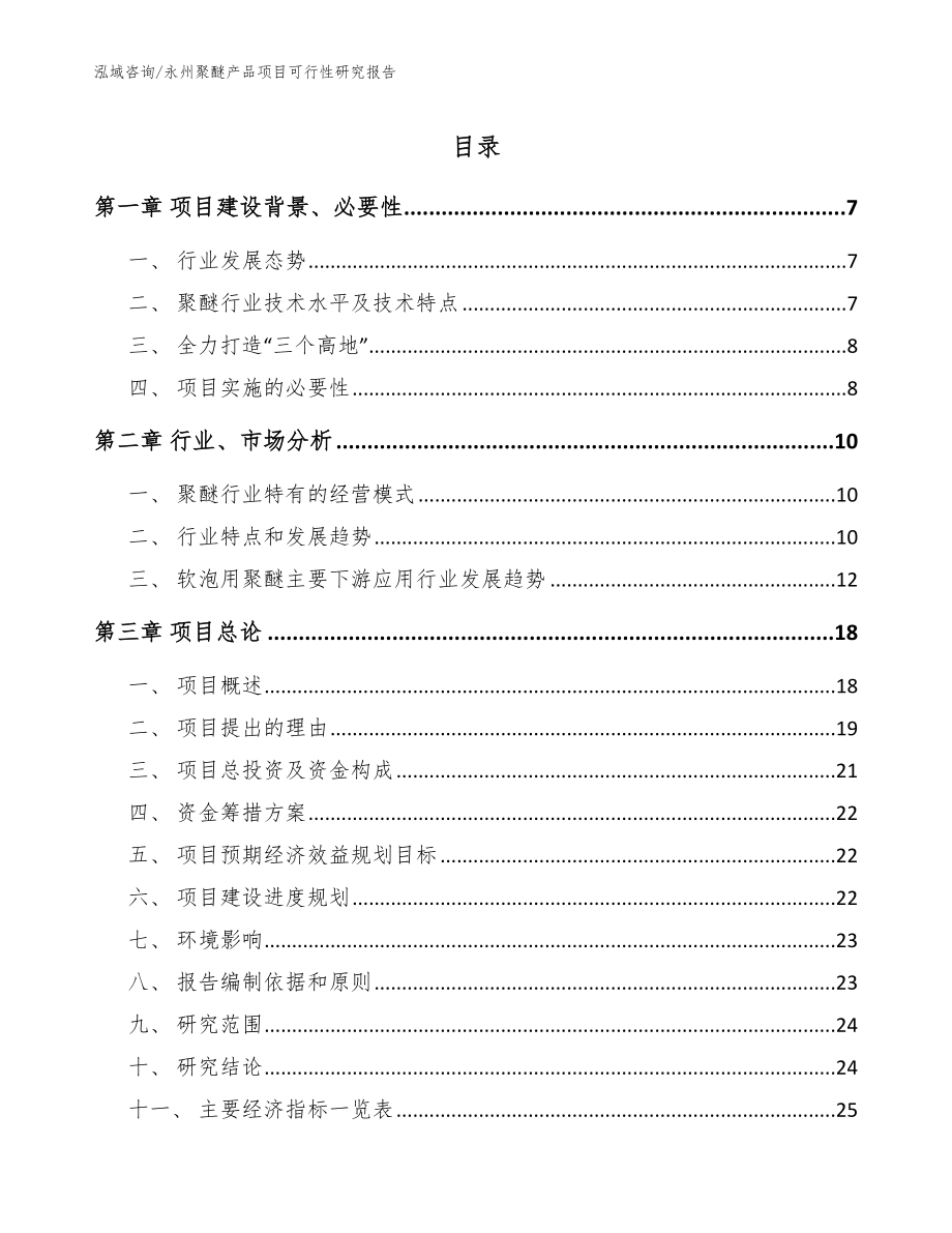 永州聚醚产品项目可行性研究报告_第1页