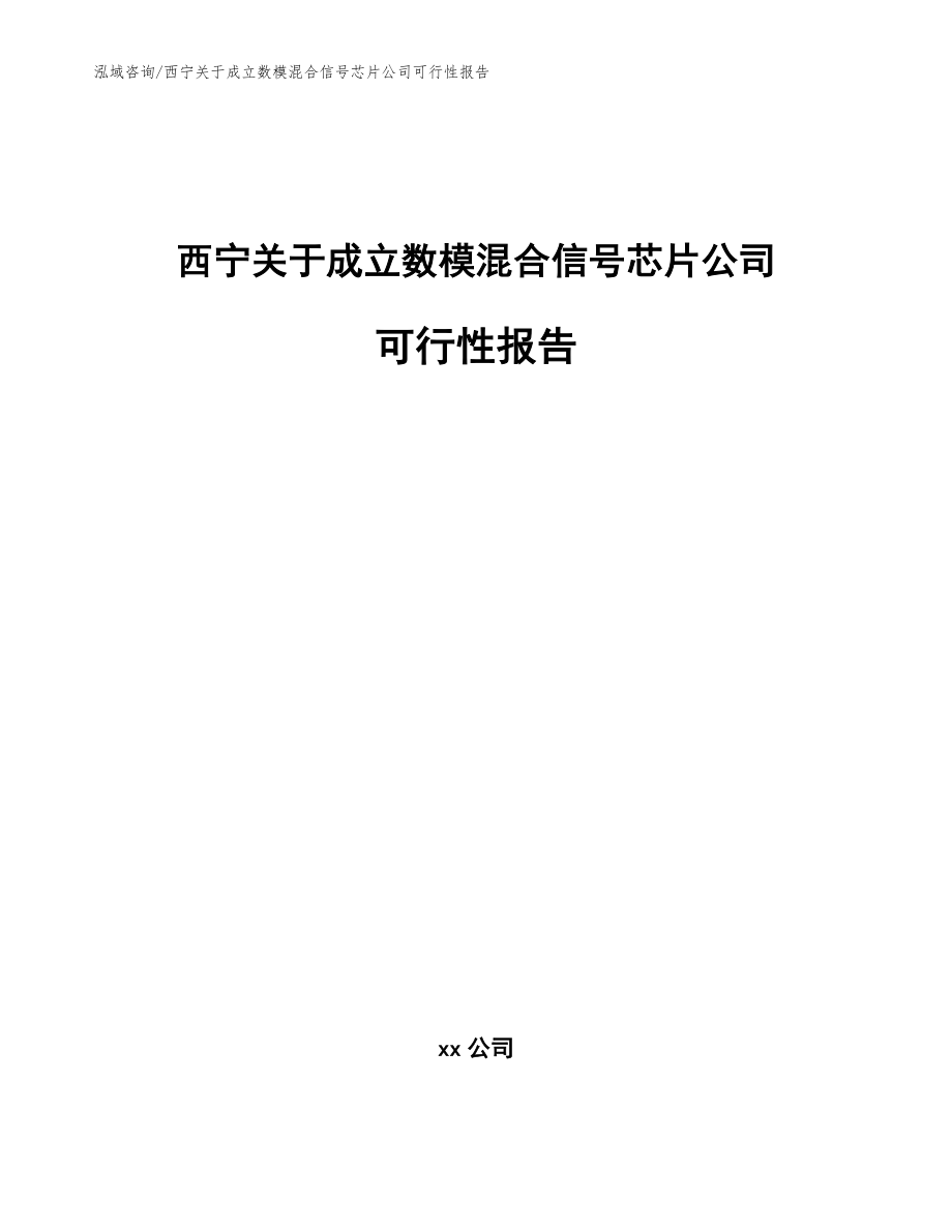 西宁关于成立数模混合信号芯片公司可行性报告（参考模板）_第1页