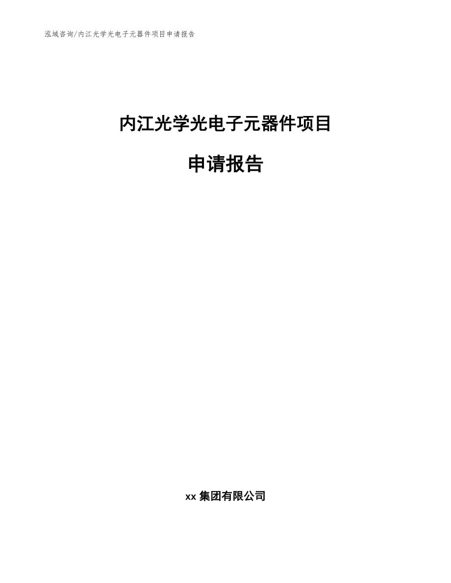 内江光学光电子元器件项目申请报告（模板）_第1页