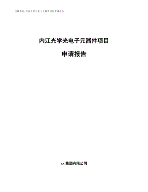 内江光学光电子元器件项目申请报告（模板）