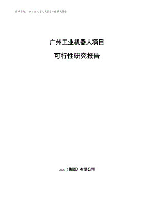 广州工业机器人项目可行性研究报告_模板