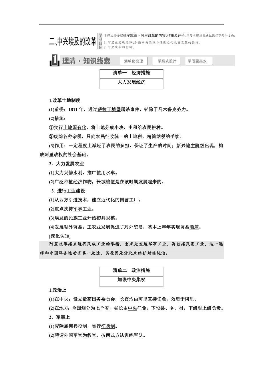 高中歷史人民版選修1教學(xué)案：專題六 專題小結(jié)與測(cè)評(píng) Word版含答案_第1頁(yè)