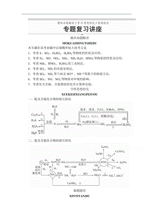 高中蘇教版化學(xué)必修1學(xué)案：專題4 專題復(fù)習(xí)講座 Word版含解析